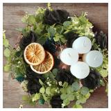 FACTORY SEALED - Trimgrace 6.56FT Artificial Eucalyptus Garland with 12 Roses Faux Greenery Garland Flower Vine for Wedding Backdrop Table Runner DIY Wreath Wall Decor (Black)