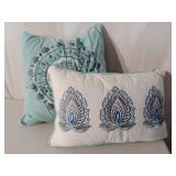 Decorative Embroidered Pillow Set - Mandala and Lotus Design