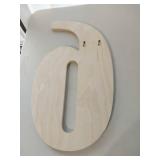 \6\" Wooden Number with two mounting holes at the top"