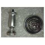 Decorative Curtain Rod Holdback with Floral Design - Satin Nickel Finish