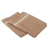 Impressions Solid Double Embroidered Microfiber Pillowcase Set 20"x30"