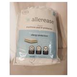 AllerEase 2-in-1 Waterproof Allergy Protection Mattress Pad-White (Twin): Hypoallergenic Polyester Protector Cover, Fits 18" Deep - Retail: $110.61