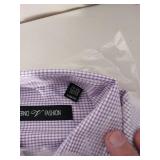 Verno Fashion Purple Gingham Dress Shirt Slim Fit 14-14.5 32/33