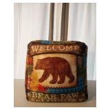 Bear Paw Lodge Welcome Decorative Ottoman 18 Square