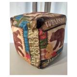 Bear Paw Lodge Welcome Decorative Ottoman 18 Square