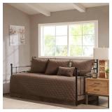 Madison Park Boone 6-Piece 100 Percent Polyester Day Bed Cover in Brown 75