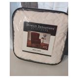 Stretch Sensations 1-Piece Stretch Shapely Diamond Wing Chair Slipcover, Ivory 10