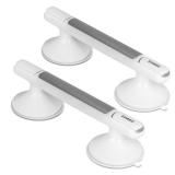 FACTORY SEALED - EHRRD A Pair(Two) Suction Cup Bathroom Grab Bar with Black Accent - Secure Safety Handle for Bathtubs and Showers, Non-Slip Shower Handrail for Seniors and Elderly, No Drilling Requir