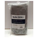 (UNUSED) Sun Zero Greyson Faux Dupioni Silk Beaded Tassels Thermal Extreme Total Blackout Back Tab Curtain Valance, 50 x 17" Gray