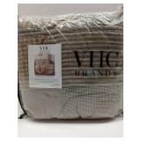 APPEARS NEW - VHC Brands Sawyer Mill Charcoal Quilt Oversized King Size Patchwork Farmhouse 100% Cotton Reversible Bedding 120Wx105L