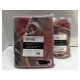 APPEARS NEW - 48x95" No. 918 Semi-Sheer Intersect Ogee Wave Print Grommet Curtain Panel Paprika: Modern Light Filtering Polyester 2 pack