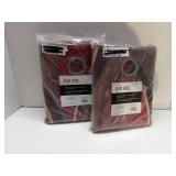 APPEARS NEW - 48x95" No. 918 Semi-Sheer Intersect Ogee Wave Print Grommet Curtain Panel Paprika: Modern Light Filtering Polyester 2 pack