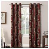 APPEARS NEW - No. 918 Intersect Ogee Print Semi-Sheer Grommet Curtain Panel