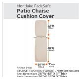 APPEARS NEW - Classic Accessories Montlake Water-Resistant 80 x 26 x 3 Inch Outdoor Chaise Lounge Cushion Slip Cover, Patio Furniture Cushion Cover, Antique Beige, Patio Furniture Cushion Covers