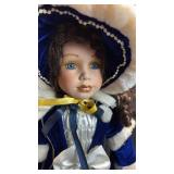 American Classics Porcelain CHERISH CHRISTMAS DOLL Approximately 24 inches tall Key Turns but Doesn