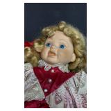 Collectors Choice Porcelain Doll Dan Dee,  Vintage 16 inch Porcelain Doll with Music Box (working) and Patriotic Boy Doll