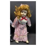 Collectors Choice Porcelain Doll Dan Dee,  Vintage 16 inch Porcelain Doll with Music Box (working) and Patriotic Boy Doll