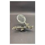 For The Fly Fisher or Jewelry Maker! Precision vice with Three Inch Diameter Magnifying Glass