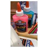 Traditional Wooden Art Supply Box with Assorted Supplies