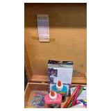 Traditional Wooden Art Supply Box with Assorted Supplies