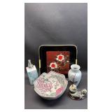 Asian Inspired Home Decor Includes Vintage Lacquer Look Tray