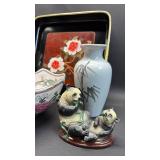 Asian Inspired Home Decor Includes Vintage Lacquer Look Tray