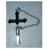 Cross Drop Long Chain Cartilage Single Earring