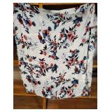 JJILL FLORAL LINEN HANDKERCHIEF SCARF