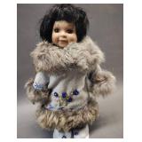 9 " VINTAGE ALASKAN PORCELAIN DOLL WITH STAND