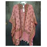 J. JILL Handkerchief Frayed Fringe Hem Floral Kimono SHAWL BOHO ONE SIZE FITS ALL* BRAND NEW WITH A PRICE TAG OF $69 RETAIL