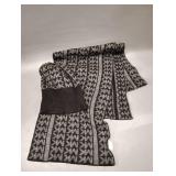 Michael Kors Black and Gray Scarf and Beanie