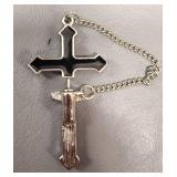 Cross Drop Long Chain Cartilage Single Earring