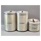Aluminum Canister Set Vintage MCM, Antique