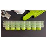 ELECTRIC KNIFE SHARPENER, ICE TRAYS, NIP SS STRAWS, FUNNELS, SALT&PEPPER, SLICER, SCALE