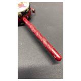 BEAUTIFUL! Vintage, This is a two-sided drum with a handle in the middle and beater beads off each side