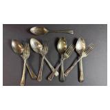 EPNS A1 Dalton Plate Silver Plated (4) Dessert Forks and (5) Spoons (Sheffield England?)
