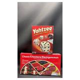 NIP Classic Board Games Bundle - Yahtzee and 3-in-1 Chess Set