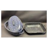 Speckle Enamel Chicken Roaster and Broiler Pan