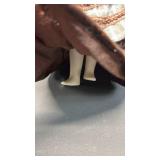 Victorian Style Porcelain Doll in Brown and Plaid Dress