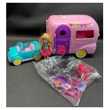 VERY NICE! Barbie Club Chelsea Camper Playset, With Car and Doll