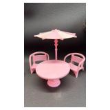 Pink Patio Furniture Set with Barbie Sweet Orchard Farm Chelsea Doll