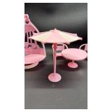 Pink Patio Furniture Set with Barbie Sweet Orchard Farm Chelsea Doll