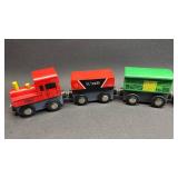 Wooden Magnetic Train Set - Engine with 7 Cars