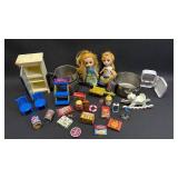 Miniature Kitchen Play with Dolls and Food Accessories