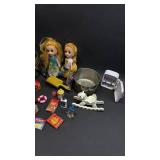 Miniature Kitchen Play with Dolls and Food Accessories