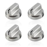 atgestore WB03X29300 Stainless Steel Stove Knobs Replacement for GE Stove Parts Gas Range Knobs JGP3030SLSS JGP3036SL1SS JGP3030SL1SS GE Cooktop Knob Metal Control Surface Burner Knobs 4 Pcs