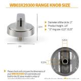 atgestore WB03X29300 Stainless Steel Stove Knobs Replacement for GE Stove Parts Gas Range Knobs JGP3030SLSS JGP3036SL1SS JGP3030SL1SS GE Cooktop Knob Metal Control Surface Burner Knobs 4 Pcs