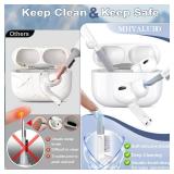 MHYALUDO for AirPods Pro 2nd Generation Case Cover, Military Grade Anti-Fall Soft Silicone Shock-Absorbing for AirPods Pro Case Skin Touch with Keychain and Cleaning Kit, Front LED Visible, Sky Blue