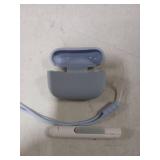 MHYALUDO for AirPods Pro 2nd Generation Case Cover, Military Grade Anti-Fall Soft Silicone Shock-Absorbing for AirPods Pro Case Skin Touch with Keychain and Cleaning Kit, Front LED Visible, Sky Blue