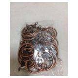 Hotop 30 Pcs Metal Drapery Curtain Rings 0.98/1.26/1.65 inch Interior Diameter and 30 Pcs Hanging Curtain Drapery Pin Hooks for Window Door Shower(32 mm,Red Bronze)
